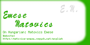 emese matovics business card